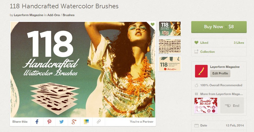 118 Watercolor Brushes