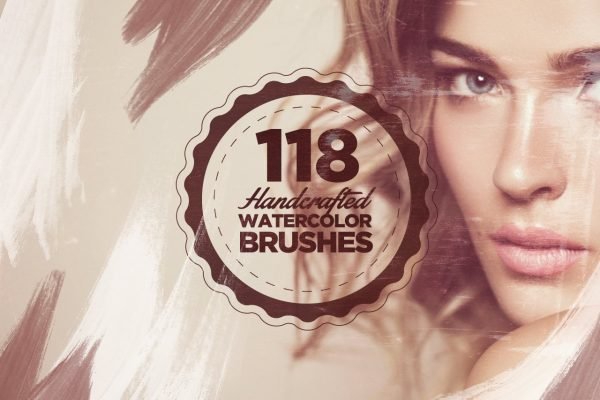 118 Handcrafted Watercolour Photoshop Brushes - Watercolour Brushes