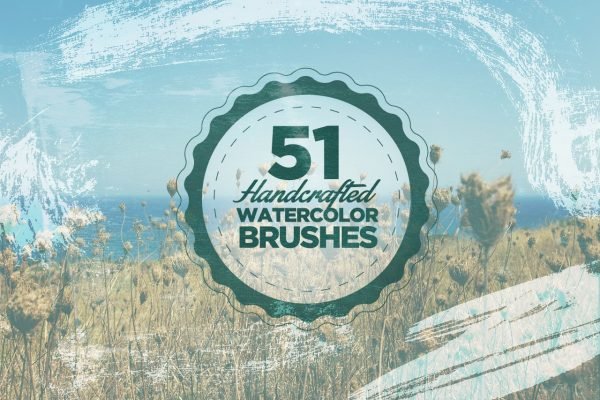 51 Handcrafted Watercolour Photoshop Brushes