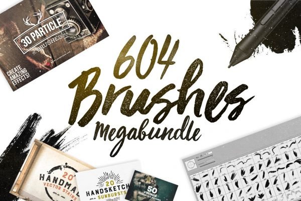604 Photoshop Brushes Megabundle by Layerform Design Co