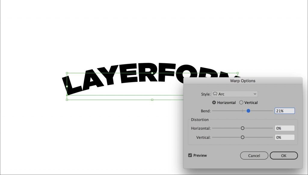 How To Curve Text In Illustrator Layerform Design Co